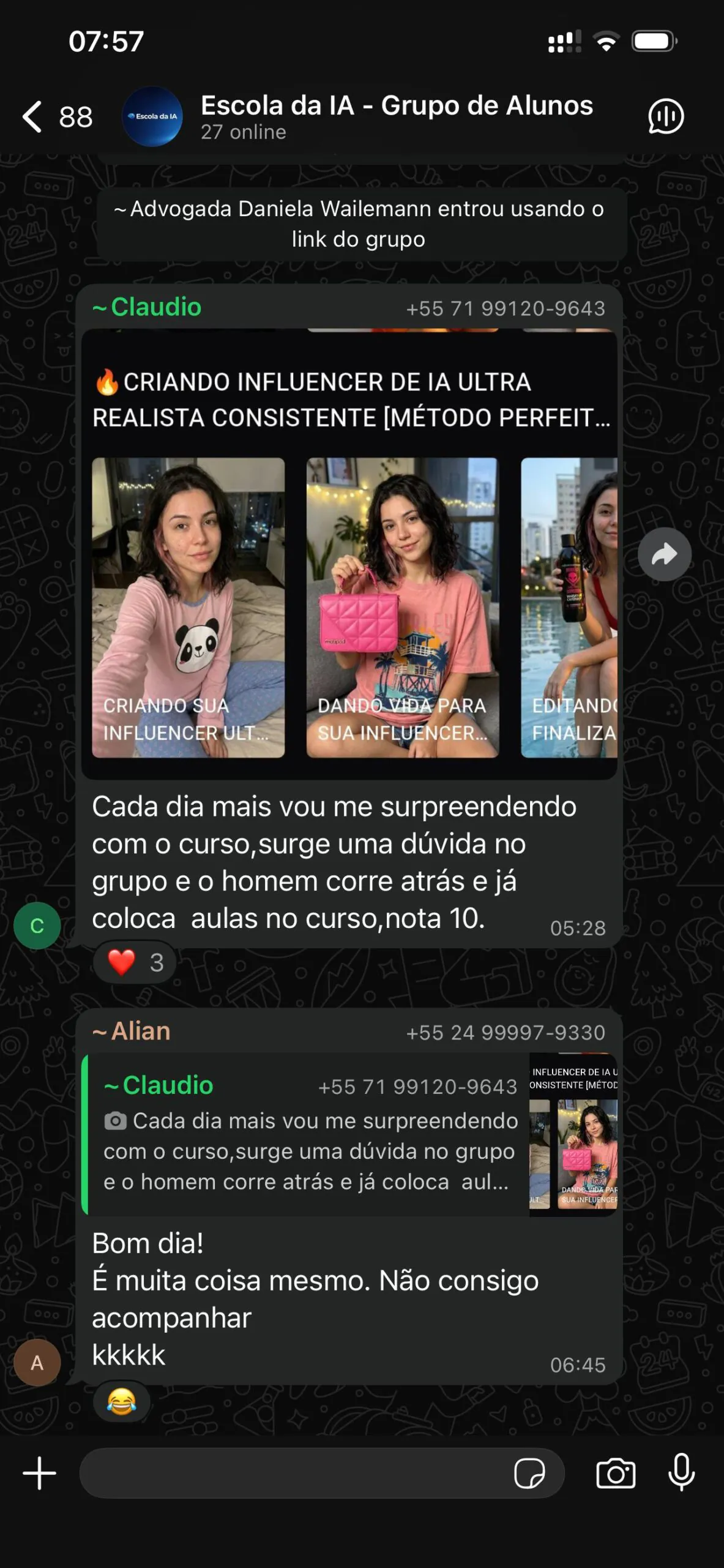 Depoimento de Aluno 1