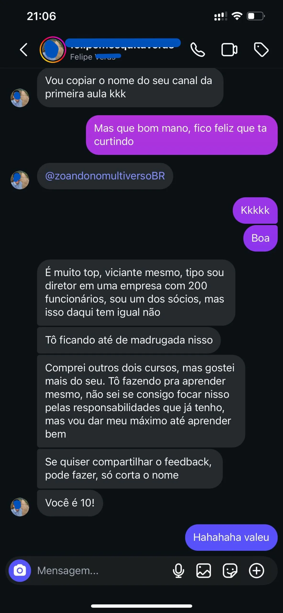 Depoimento de Aluno 12