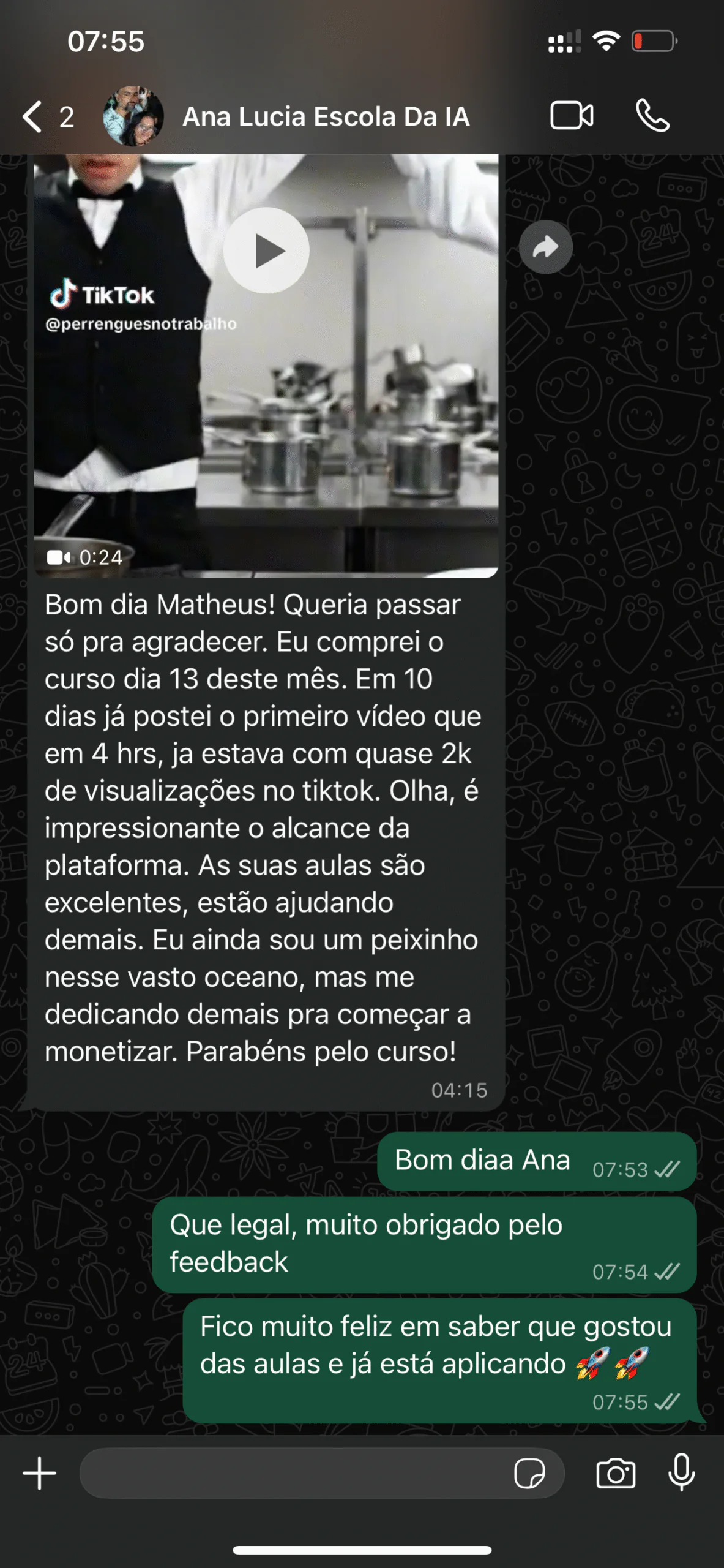 Depoimento de Aluno 20