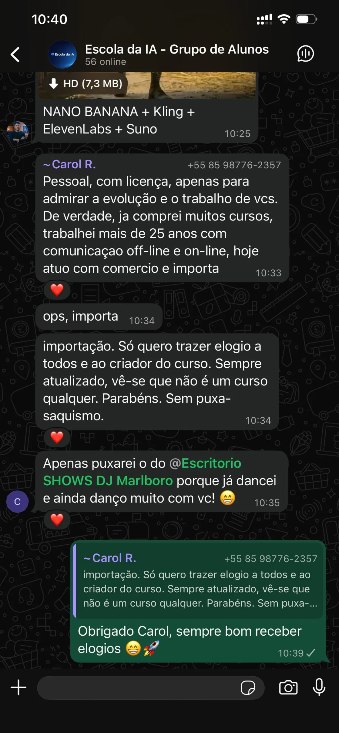 Depoimento de Aluno 7